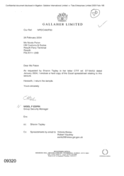 [Letter from Nigel P Epsin to Nicola Paton regarding enclosed hard copy of the excel spreadsheet as requested]