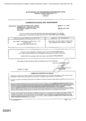 [Certificate of deposit 800 cases sovereign classic gold for Gallaher International Limited from Atteshlis bonded stores Ltd]