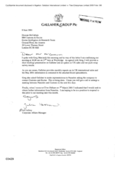 [Letter from Jeff Jeffery to Duncan McCallum regarding Weybridge meeting]