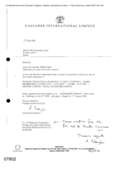 [Letter from Gallaher International Ltd to Al Mulla Insurance LLC regarding shipment of cigarettes]