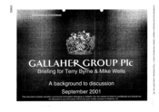 Gallaher Group PLC breifing for Terry Byrne & Mike Wells on Background to discussion