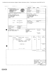 [Invoice from Atteshlis Bonded Stores Ltd on behalf of Gallaher International Limited regarding Sovereign Classic Cigarettes]