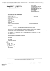 [Letter from Fadi Nammour to Norman BS Jack regarding UAE order for 800 cases of sovereign classic gold]