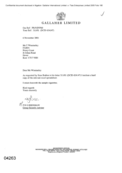 [Letter from PRG Redshaw to T Winstanley regarding Sean Brabon's letter 311/01 DCIS 424147]