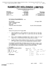 [Letter from Fadi Nammour to Sue James regarding letter of credit]