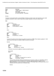 [Email from Mark Rolfe to Norman Jack regarding stock destruction]