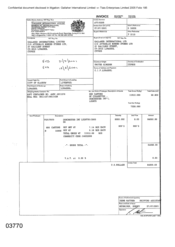 Invoice of 800 cartons of cigarettes - Dorchester Int'l Lights