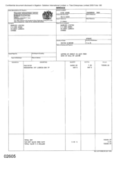 [Invoice from Gallaher international on dorchester Int lights]