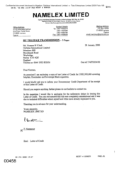 [Letter from F Nammour to Norman BS Jack regarding Letter of Credit]