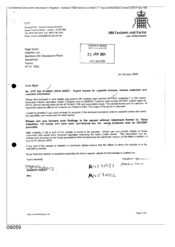 [ A letter from Sharon Tapley to Nigel Espin regarding CTIT Ref ST88/03 (DCIS 95287)- Urgent request for cigarette analysis, witness statement and customer information]