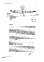 [Letter from P Tlais to Tom Keevil regarding meeting to advise Nigel and seek judgment on the proposal]
