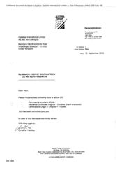 [Letter from Christine Bettina to Ann Elkington regarding Bacco/rep of South Africa]