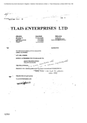 [Letter from Tlais Enterprises Ltd to Thompson Mercantile in regards to the release of Adam Trading-Dubai]