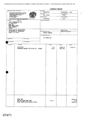 [Invoice from Gallaher International Limited to Tlais Enterprises Ltd regarding Sovereign Classic Lts]