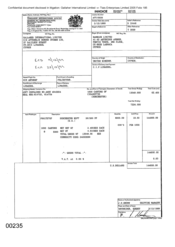 [Invoice from Namelex Limited to Gallaher International Ltd for Darchester Int Light]