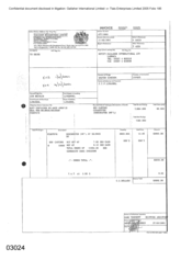 Invoices of 800 cartons of cigarettes - Dorchester Int'l