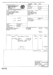 [Invoice from Gallaher International Limited to Namelex Ltd for Mayfair Cigarettes]