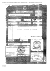 Customs exit/entry Certificate