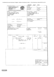 [Invoice from Atteshlis Bonded Stores Ltd on behalf of Gallaher International Limited regarding Stateline Lights Cigarettes]