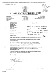 [Letter from P Tlais to Jeff Jeffery regarding proposed meeting with customs]