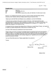 [Letter from Keevil to Norman Jack regarding Sovereign marketing in Romania]