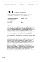 [Letter from Brian Nathan to Mike Clarke clarifying OTI business information]