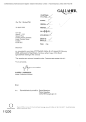 [Letter from Garry Lawrinson to Ken Ojo regarding the enclosure of a hard copy of excel spreadsheet relating to Seizure]