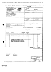 [Invoice from Gallaher International Limited to Touareg trading Ltd regarding Sovereign Classic cigarettes]