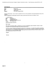 [Email from Norman Bell to Norman Jack regarding water damaged goods]