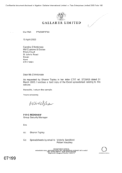 [Letter from PRG Redshaw to Caroline D'Ambrosie regarding excel spreadsheet relating to seizure]