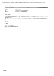 [Letter from Tracey Boyes to Susan Schiavetta regarding and Victoria Caplen regarding shipment to Yemen & Sudan]