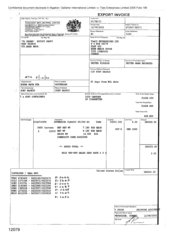 [ Gallaher International Limited Export Invoice for Tlais Enterprises Ltd regarding 500 Cartons of Cigarettes ]