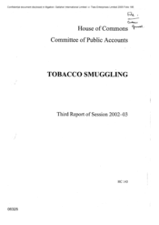 Third Report on Tobacco Smuggling