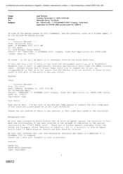 [Email from Norman Jack to Gerry Silverside and Tony Sarah regarding Trademark application for State Line]