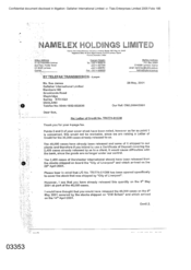 [Letter from Fadi Nammour to Sue James regarding Letter of Credit No TR1774-01CIM]