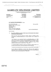 [Letter from Namekex Holdings Limited to Norman BS Jack regarding Covering 10, 400 Cases of Dorchester International with Spanish Health Warning]