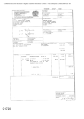 [Invoice from Gallaher International Limited to Namelex Limited by June Bailey]