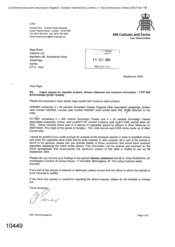 [Letter from B Paner to Nigel Espin regarding urgent request for witness statement, cigarette analysis and customer information]