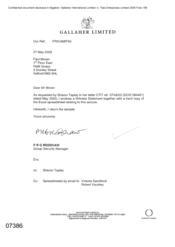 [Note from PRG Redshaw to Paul Moran regarding Witness Statement]