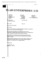 [Letter from P Tlais to Norman Jack regarding obligations to the customers]