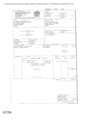 [Invoice from Atteshlis Bonded Stores Ltd to Gallaher International Ltd for Sovereign Classic]