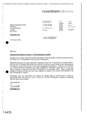 [Letter from Rosenblatt to Slaughter & May regarding Gallaher International Limited-v-Tlais Enterprises Limited]