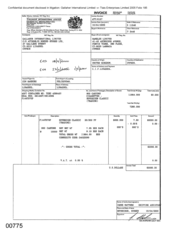 [Invoice from Gallaher International Limited to Namelex Limited for Sovereign Classic]