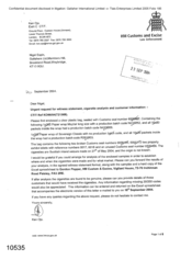 [Letter from Ken Ojo to Nigel Espin regarding urgent request for witness statement, cigarette analysis and customer information]