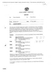 Gallaher Limited[Memo from Norman Jack to Franco Scannella regarding August qouta]