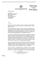 [Letter from Jeff Jeffery to Terry Byrne regarding relationship with Customs and Excise]