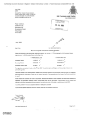 [Letter from Joe Daly to Peter Redshaw regarding request for cigarette analysis and customer information]