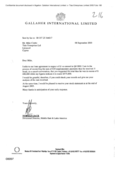 [Letter from Norman Jack to Mike Clarke regarding the sum involved in the loan agreement]