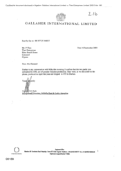 [Letter from Norman BS Jack to P Tlais regarding packs submitted by DHL]