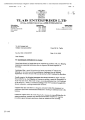 [Letter from M Clarke to Norman Jack regarding Sovereign shipments to Dubai]